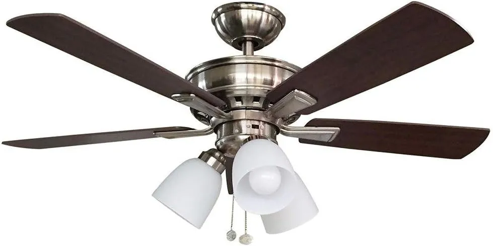 Hampton Bay 68144 44 in. LED Indoor Brushed Nickel Ceiling Fan