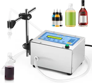 Hanchen Liquid Filling Machine 1-118 Ounce Bottle Filler Machine Automatic Liquid Dispenser Electric Digital Control Diaphragm Pump for Water Juice Cosmetic Oil Single Heads One Year Warranty 110~220V