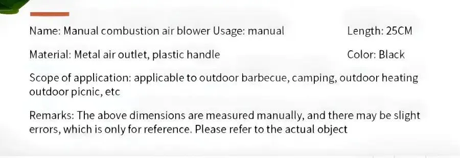Hand-cranked Air Blower for BBQs