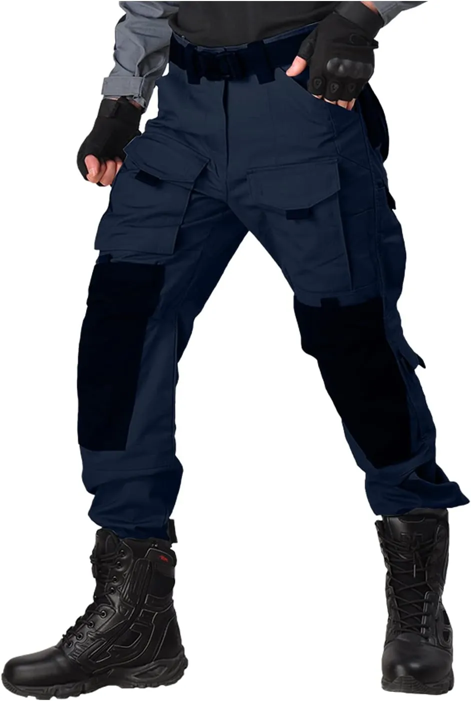 HAN·WILD Men's Combat Pants Tactical Military Pant with Knee Pads Airsoft Hiking Trousers