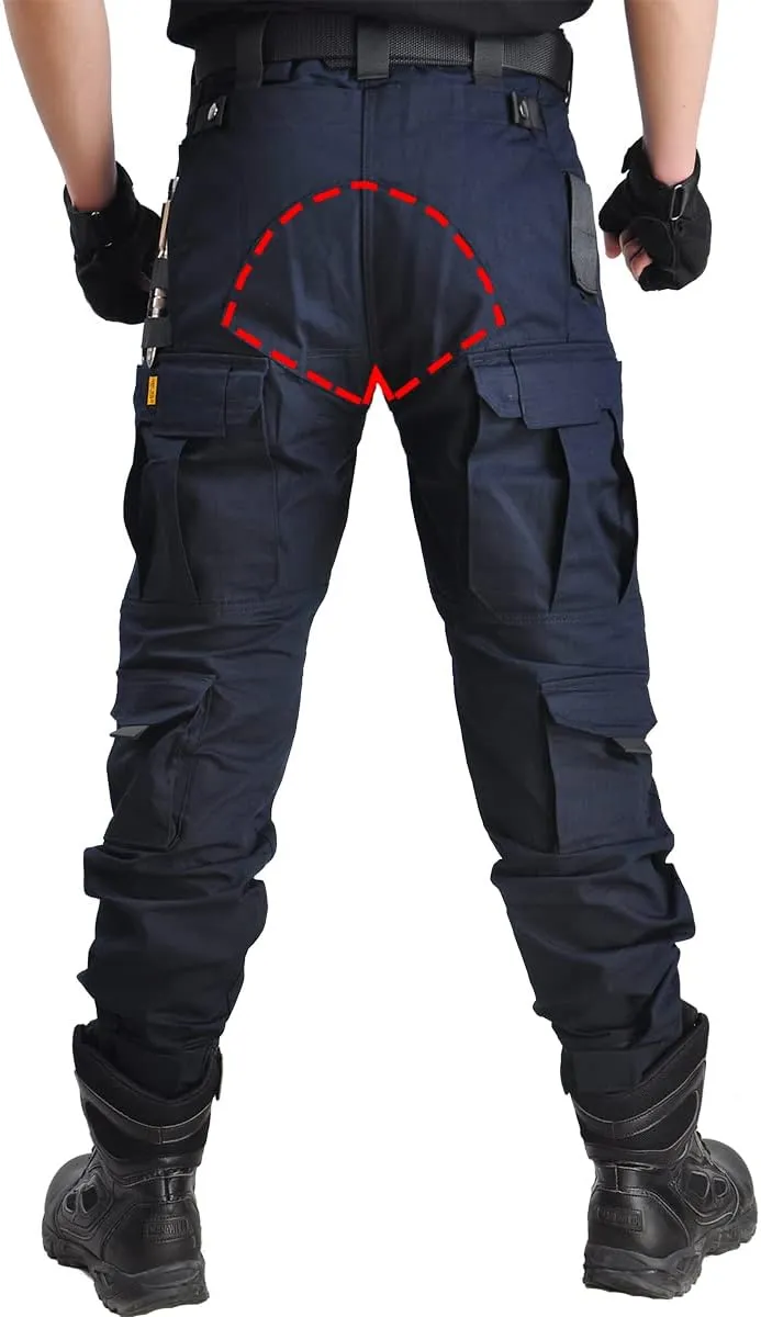 HAN·WILD Men's Combat Pants Tactical Military Pant with Knee Pads Airsoft Hiking Trousers
