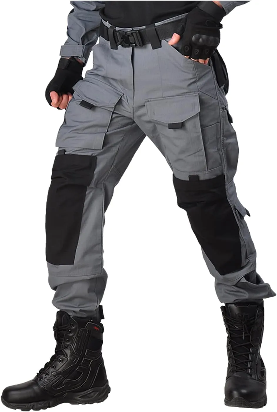HAN·WILD Men's Combat Pants Tactical Military Pant with Knee Pads Airsoft Hiking Trousers