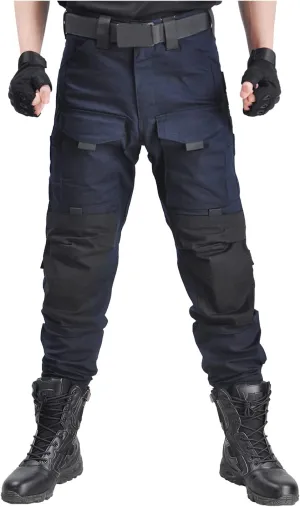 HAN·WILD Men's Combat Pants Tactical Military Pant with Knee Pads Airsoft Hiking Trousers