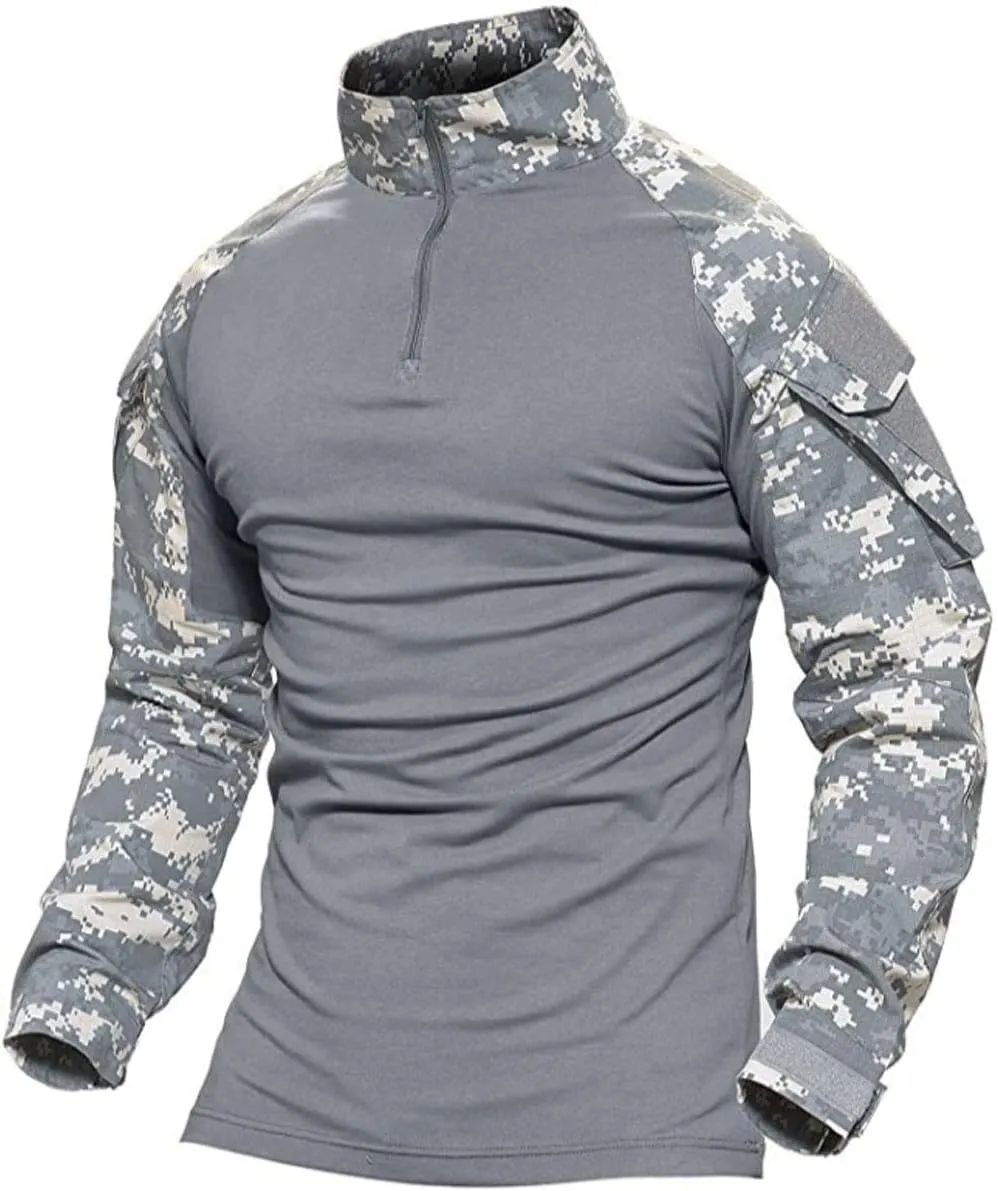HARGLESMAN Men's Tactical Military Suits Long Sleeve Fitting Amry Uniforms Combat Shirt and Pants with Knee Pads