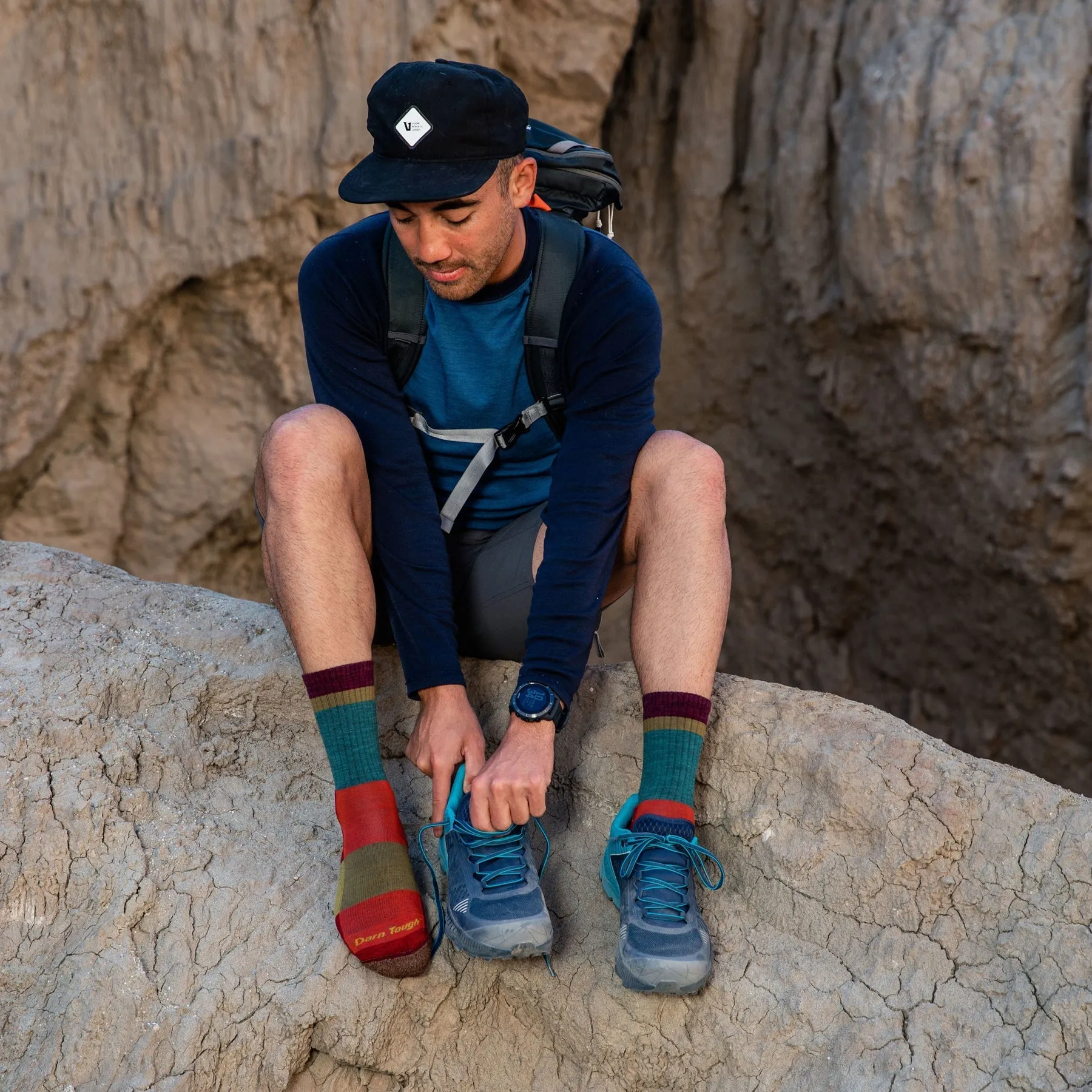 Heady Stripe Micro Crew Lightweight Hiking Sock