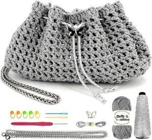 Herally Beginners Crochet Kit DIY Bag for Women - Include Yarn, Hook and Accessory - with Step by Step Video Tutorials