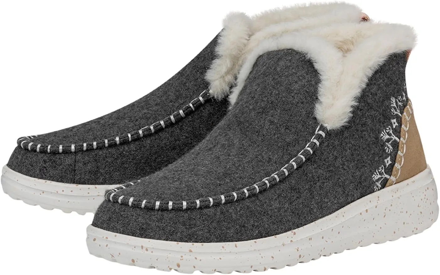 Hey Dude Denny Wool Faux Shearling | Women's Boots | Women's Pull on Boots | Comfortable & Light-Weight