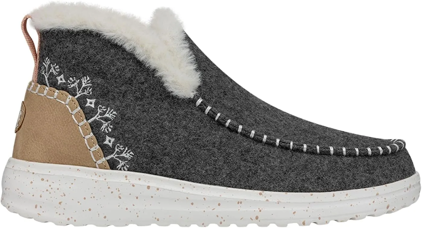 Hey Dude Denny Wool Faux Shearling | Women's Boots | Women's Pull on Boots | Comfortable & Light-Weight