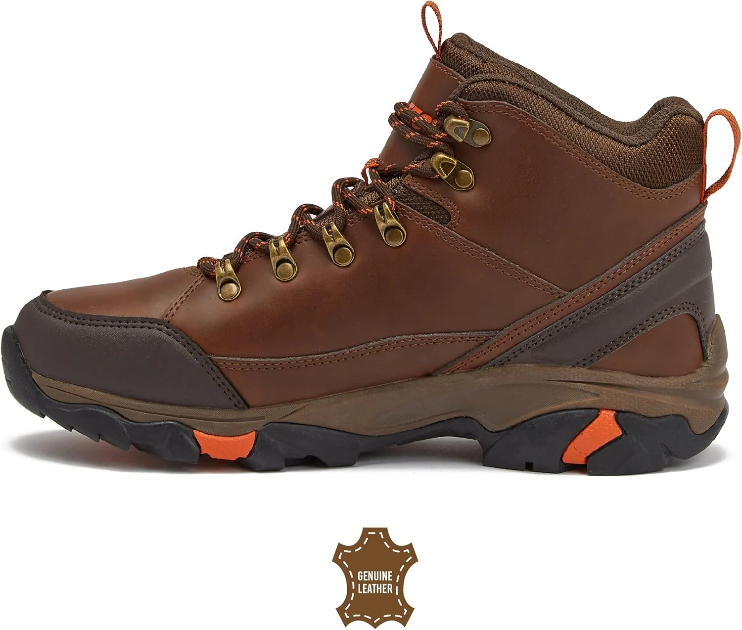 HI-TEC Acadia WP Leather Waterproof Men's Hiking Boots, Lightweight Breathable Backpacking and Trail Shoes