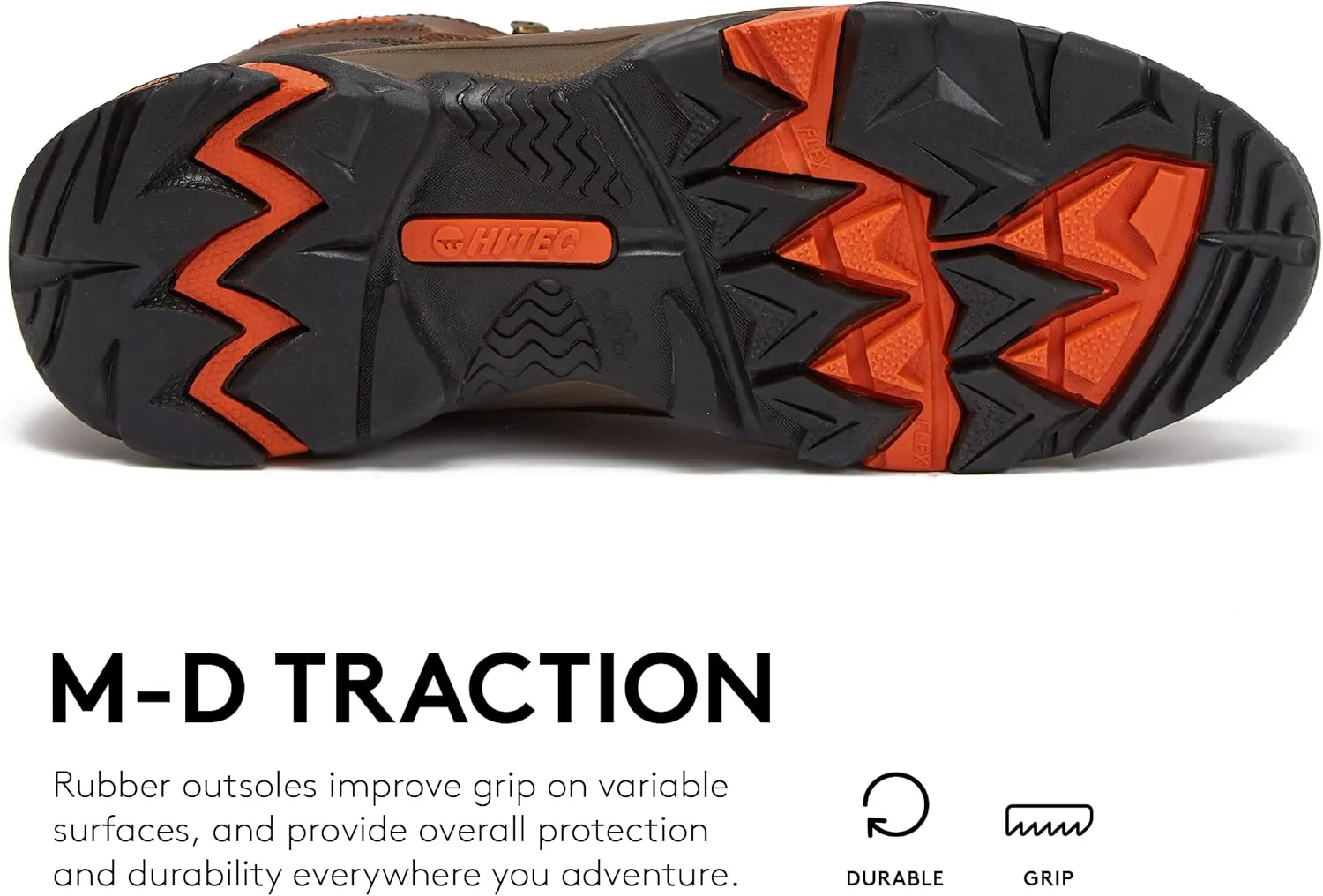 HI-TEC Acadia WP Leather Waterproof Men's Hiking Boots, Lightweight Breathable Backpacking and Trail Shoes