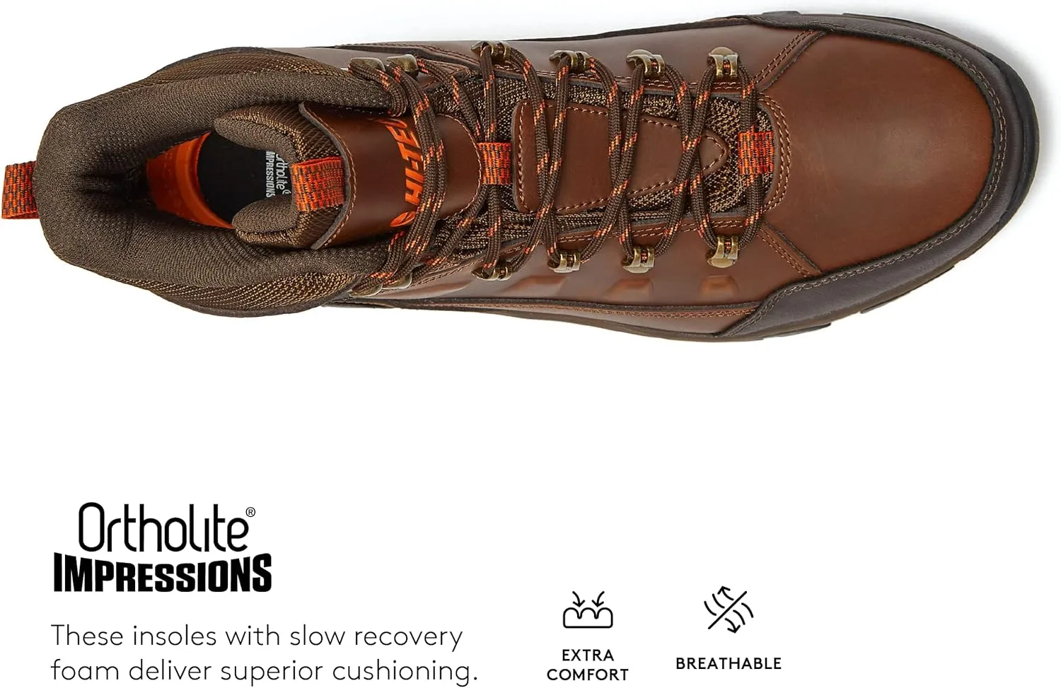 HI-TEC Acadia WP Leather Waterproof Men's Hiking Boots, Lightweight Breathable Backpacking and Trail Shoes