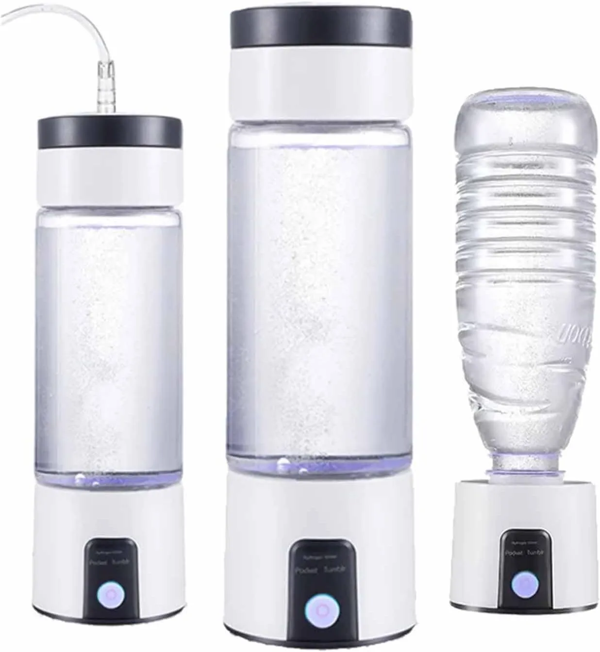 High Concentration 3000-5000PPB Hydrogen Rich Generator Water Bottle, SPE/PEM WaterIonizer, with Portable Inhaler Adapter and Self-Cleaning Mode