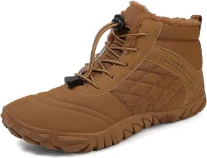Hike Winter Footwear Barefoot Shoes Women Men, Autumn Winter Waterproof Wide Toe Box Barefoot Shoes Walking Boots Warm Sneaker