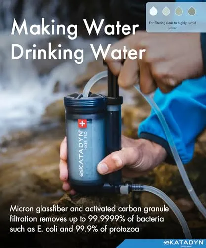 Hiker Pro Hand Pump Water Filter for Backpacking,Camping,Emergency Survival