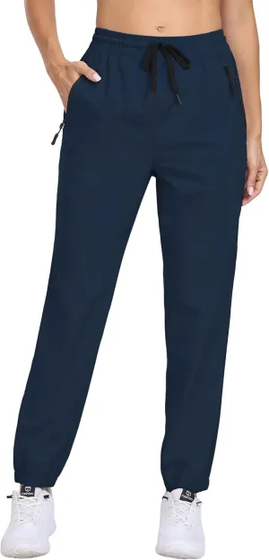 Hiking Pants Women Lightweight Joggers with Pockets Water Resistant Quick Dry Stretch Active for Travel Outdoor HH23019W