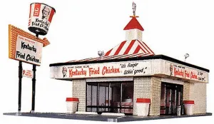 HO Scale Building Kits - Kentucky Fried Chicken Drive-in, Intended for ages 14 and up, Red,White