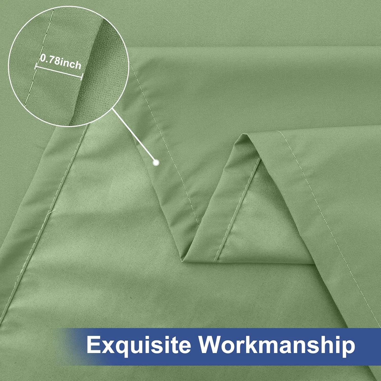 homing 2 Pack Rectangle Fully Waterproof Tablecloth, Elastic Fitted Fabric Table Cover for 6 Foot Tables, Washable Polyester Table Cloth for Picnic, Camping, Outdoor (Sage Green, 30" x 72")