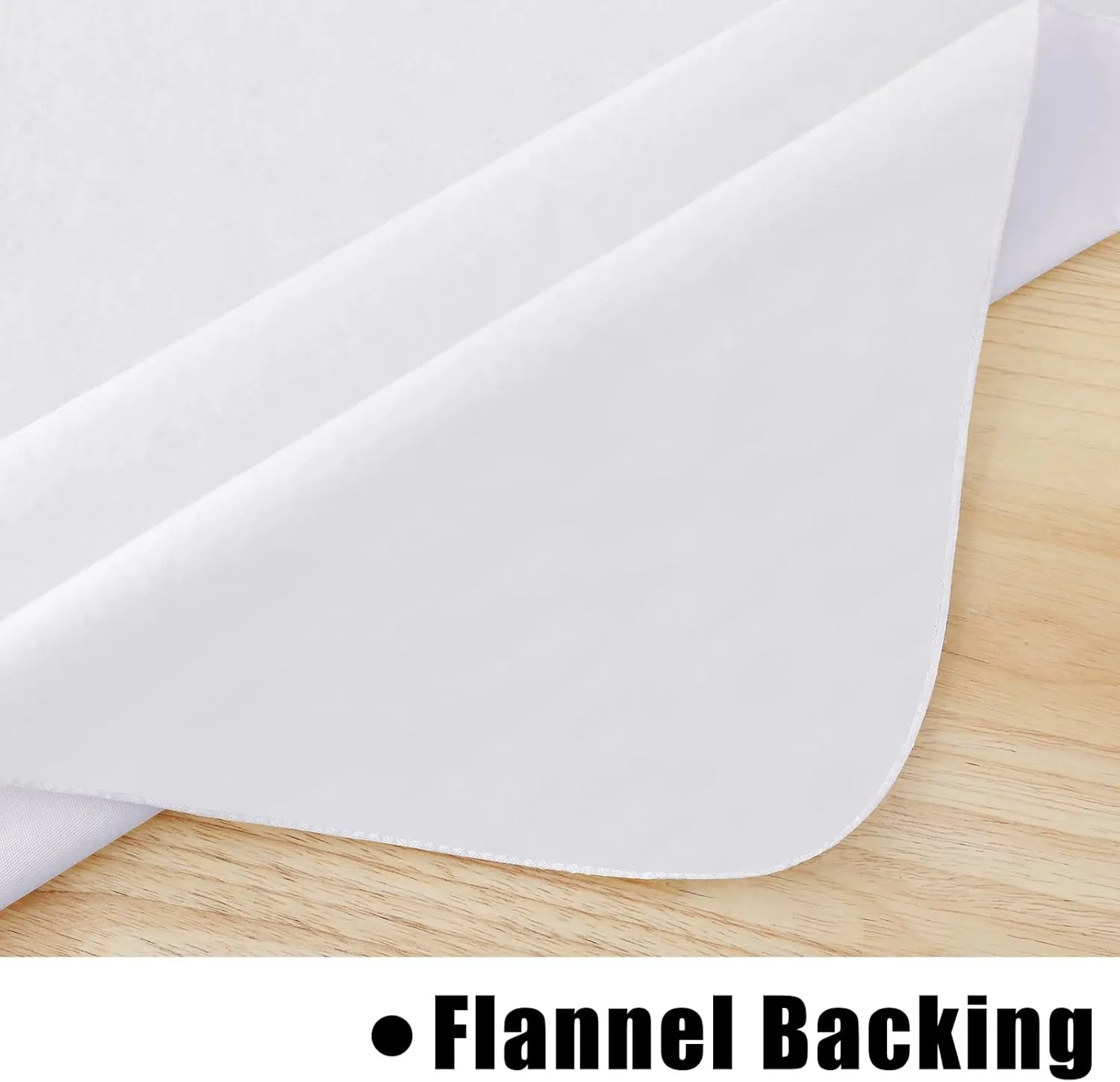 homing 2 Pack Rectangle Vinyl Tablecloth, Waterproof Spillproof Plastic Flannel Backed Table Cloth, Wipe Clean Table Cover for Dining, Buffet Parties and Camping (White, 60" x 102")
