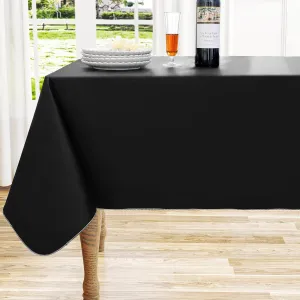 homing Rectangle Vinyl Tablecloth, Waterproof Spillproof Plastic Flannel Backed Table Cloth, Wipe Clean Table Cover for Dining Table, Buffet Parties and Camping (Black, 60" x 102")