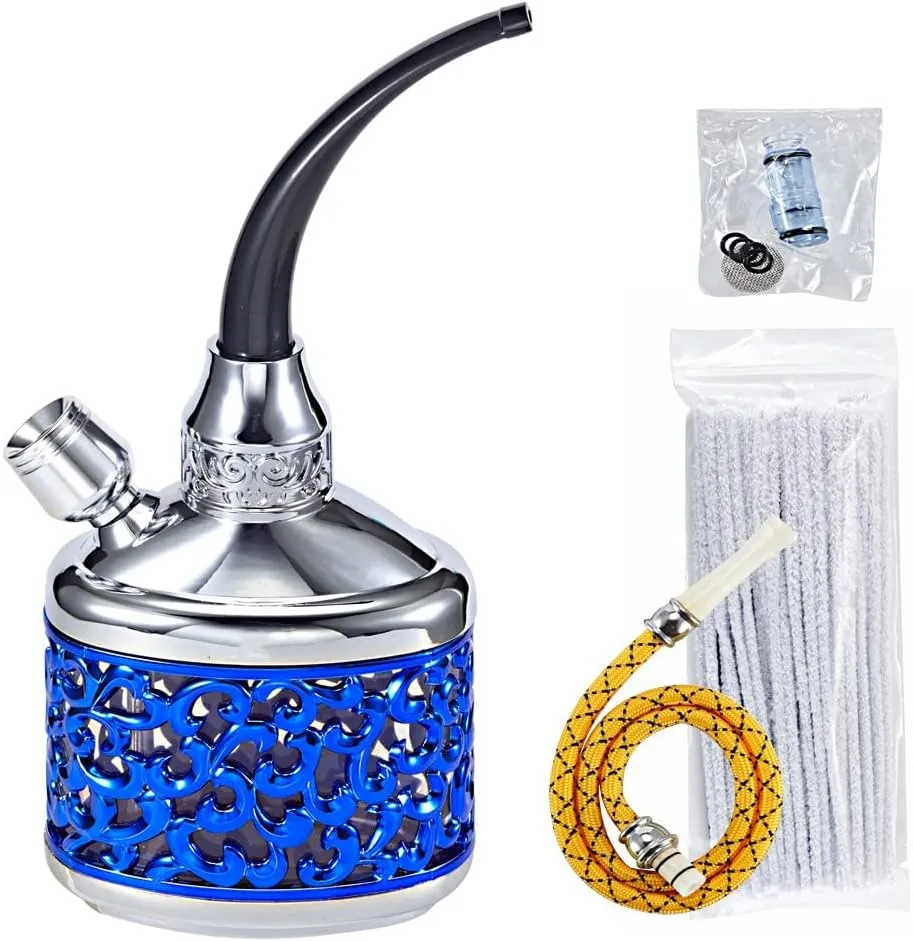 Hookah,High-End Portable Mini Hookah Set with Shisha Accessories Handheld Hookah Gifts for Boyfriend Father Husband or Friends,Blue