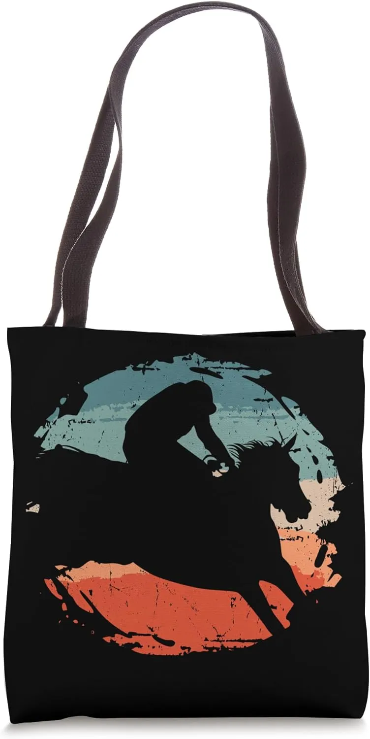 Horseback Rider Equestrian Horse Lover Sunset Horse Riding Tote Bag