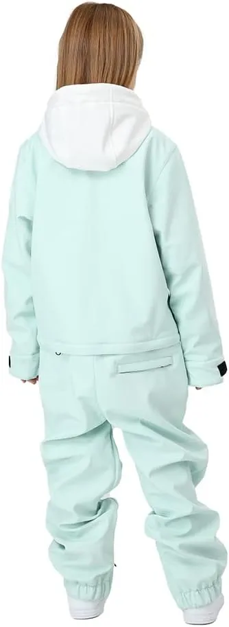 HOTIAN Kids One Piece Snowsuits Girls Ski Suits Overalls Waterproof Insulated Snow Wear Outfits Snowboarding Jackets