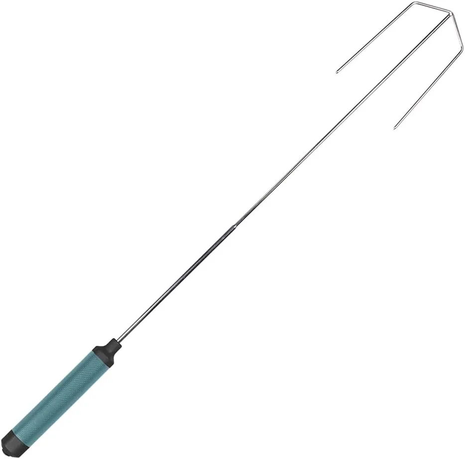 HotRod Automatic Rotating Hot Dog and Marshmallow Roasting Stick – Premium Campfire Tool for S’mores, BBQ, and Camping – Compact, Durable, and Fun for All Ages - BLUE
