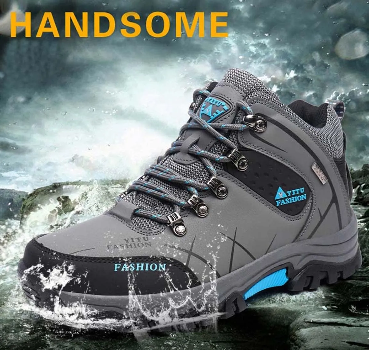 HYDLONGR Men's Women's Lightweight Waterproof Anti-Slip Hiking Shoes Travel Camping Shoes Walking Shoes