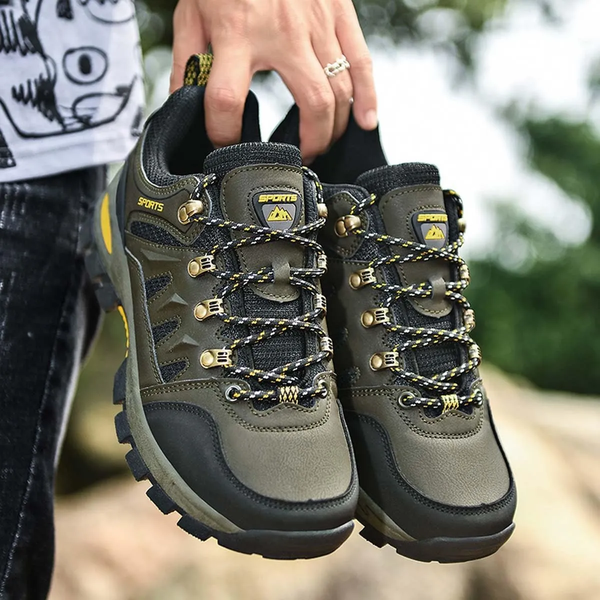 HYDLONGR Men's Women's Lightweight Waterproof Anti-Slip Hiking Shoes Travel Camping Shoes Walking Shoes