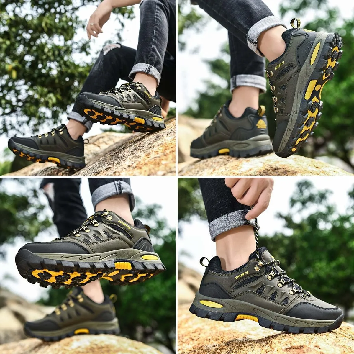 HYDLONGR Men's Women's Lightweight Waterproof Anti-Slip Hiking Shoes Travel Camping Shoes Walking Shoes