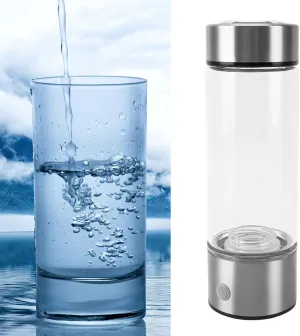 Hydrogen Water Bottle 450ml SPE PEM Technology 1300 to 1600ppb Portable Hydrogen Rich Water Generator Ionizer Cup for Fitness Office