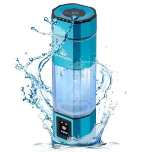 Hydrogen Water Bottle -Mdoldes- Concentration up to 4.0 PPM-SPE and PEM Technology Hydrogen Water Bottle,H2 Analytics Certification， Voice Reminder， Blood Sugar lowering, 10.15 oz (Light Blue)