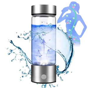 Hydrogen Water Bottle Portable Hydrogen Water Ionizer Machine USB Rechargeable Hydrogen Rich Water Glass Health Cup for Home Travel-420Ml, size