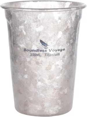 iBasingo 350ml/12oz Titanium Beer Cup Outdoor Camping Single Layer Mug Coffee Tea Cola Cup Travel Stackable Lightweight Water Cup Picnic Garden Party Cup Festival Gift Ti3087D (1 pc)