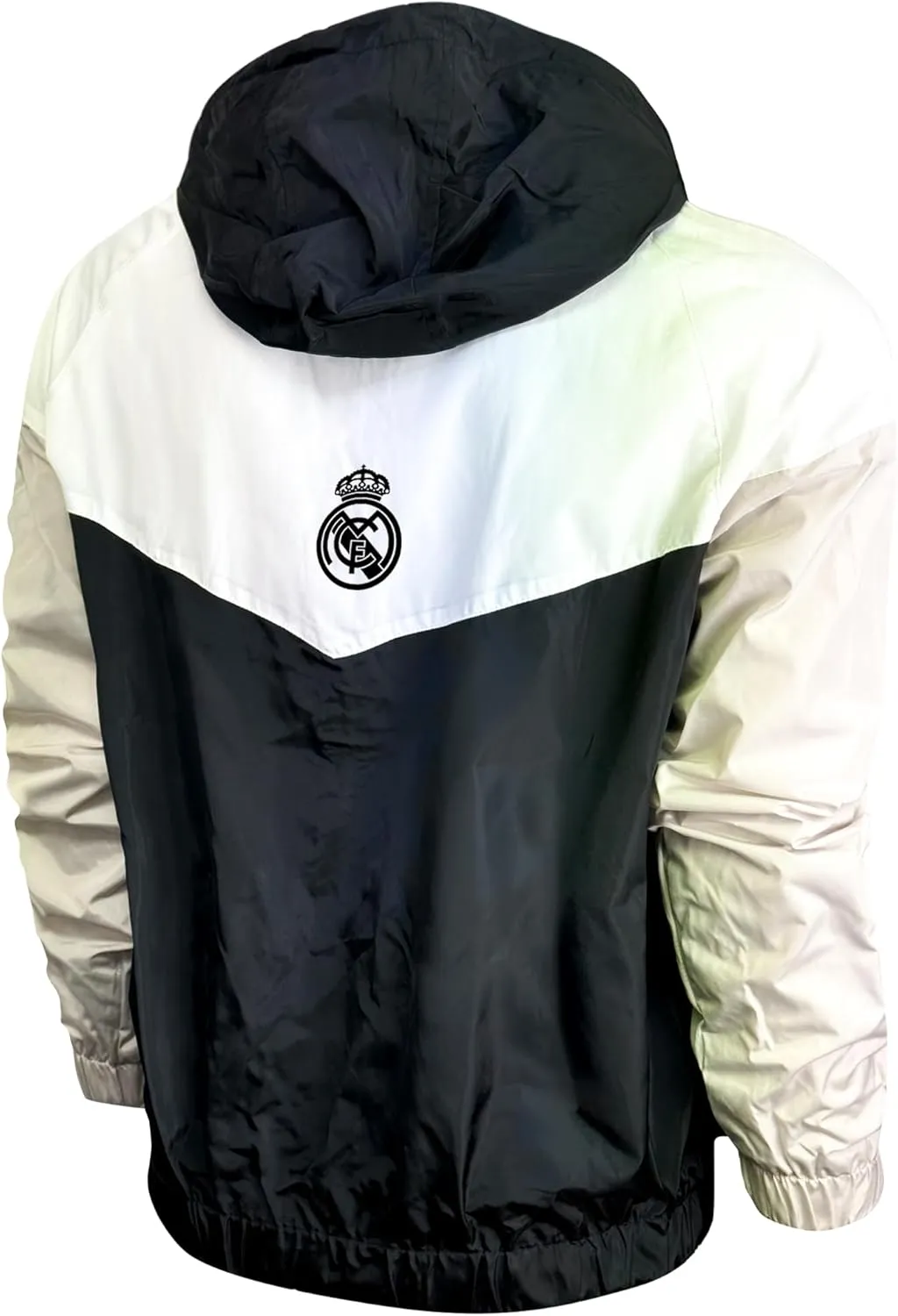 Icon Sports Real Madrid Windbreaker Jacket, Licensed Real M. Lightweight Waterproof Hooded Rain Jacket