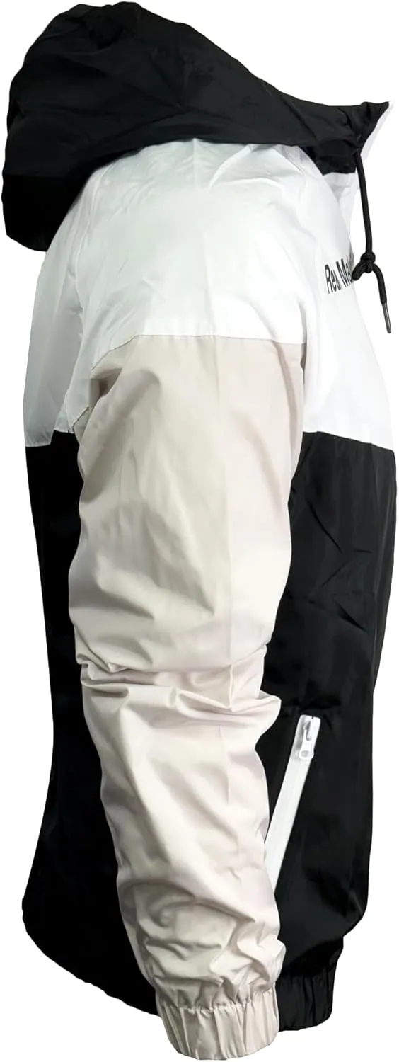 Icon Sports Real Madrid Windbreaker Jacket, Licensed Real M. Lightweight Waterproof Hooded Rain Jacket