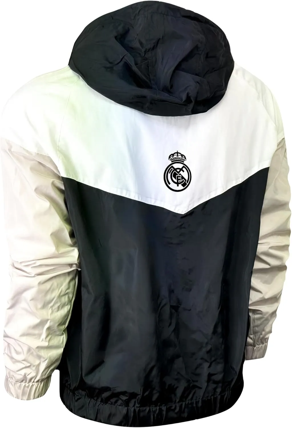 Icon Sports Real Madrid Windbreaker Jacket, Licensed Real M. Lightweight Waterproof Hooded Rain Jacket