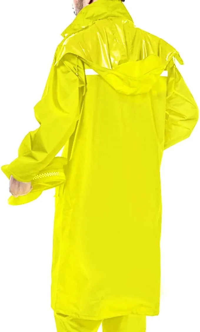 iCreek Raincoat Waterproof Long Rain Jacket Lightweight Rainwear Reflective with Packable Hood for Men Women Adults