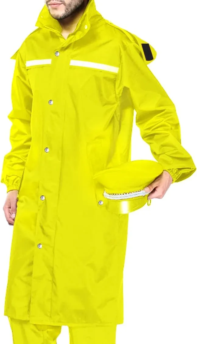 iCreek Raincoat Waterproof Long Rain Jacket Lightweight Rainwear Reflective with Packable Hood for Men Women Adults