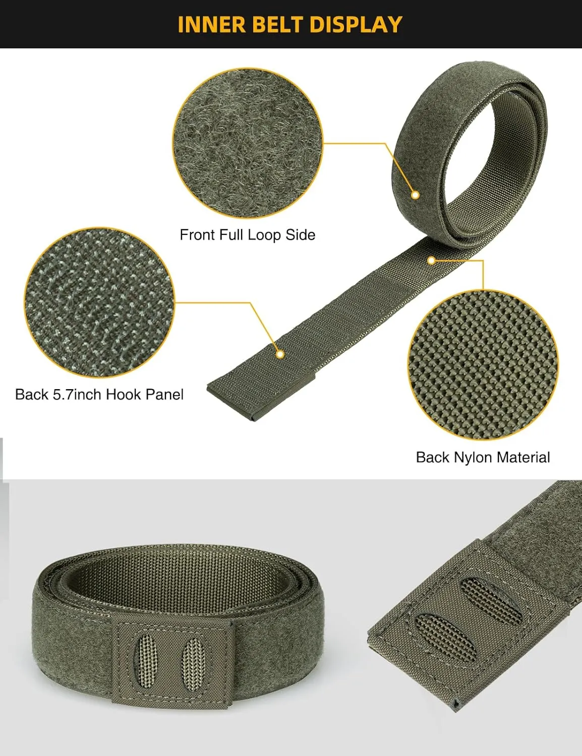 IDOGEAR SPORTS Tactical Heavy Duty Belt Quick Release MOLLE Belt With 1.5"/2" Inner Outer For Men Outdoor Paintball Airsoft