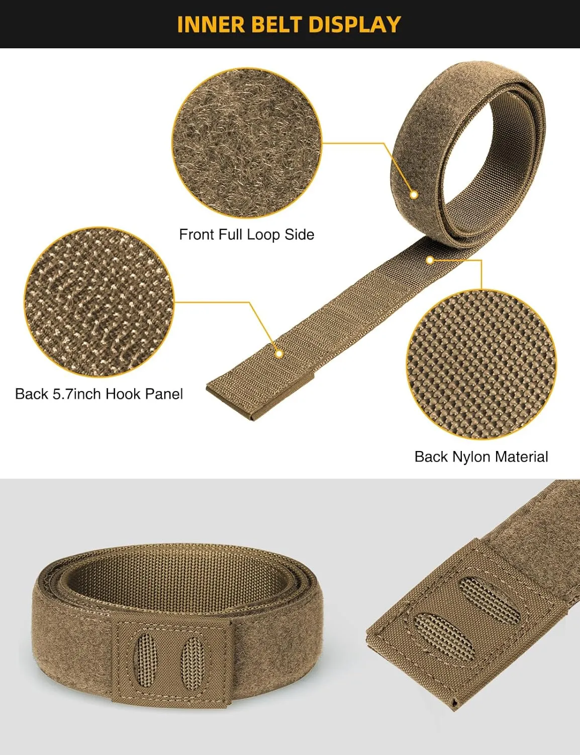IDOGEAR SPORTS Tactical Heavy Duty Belt Quick Release MOLLE Belt With 1.5"/2" Inner Outer For Men Outdoor Paintball Airsoft