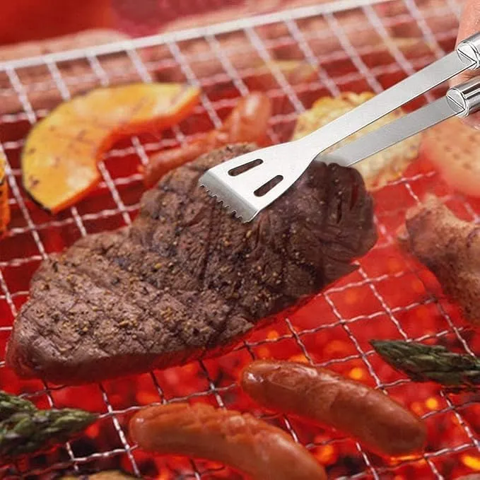 INFLUX Premium 5pcs Stainless Steel BBQ Grill Tool Set with Knife, Brush, Fork, Spatula, Tongs & Oxford Bag - Ideal for Outdoor Grilling in UAE Grill Accessories, Barbecue Utensil for Outdoor Cooking