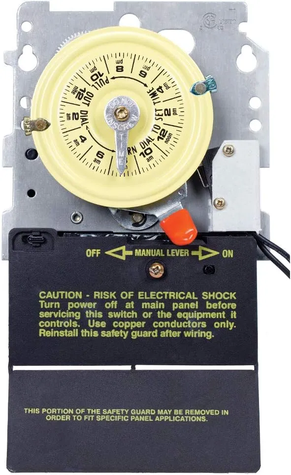 Intermatic T104M201 24-Hour Mechanical Timer with Heat Protection DPST, Color