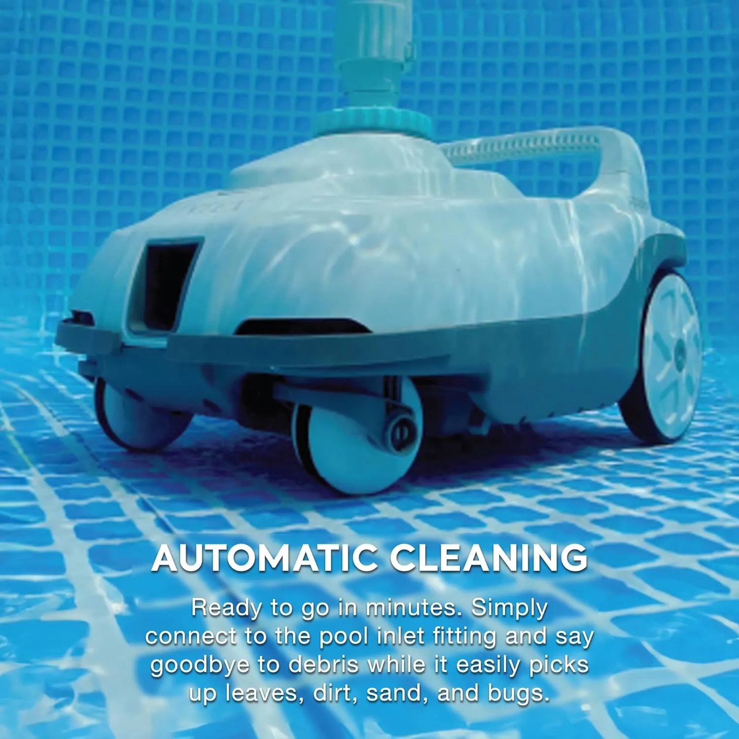 INTEX 28006E ZX100 Pressure-Side Above Ground Automatic Pool Cleaner: For Bigger Pools – Cleans Pool Floor – Removes Debris – Removable Filter Tray – 21ft Tangle Free Hose