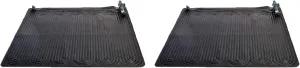 Intex 47 Inch x 47 Inch Solar Pool Heater Mat for 8,000 Gallon Above Ground Pool with Hose Attachment and Bypass Valve, Black (2 Pack)