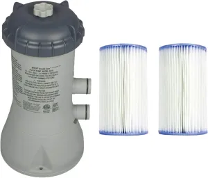 INTEX C1000 Krystal Clear Cartridge Pool Filter Pump for Above Ground Pools: 1000 GPH Pump Flow Rate Bundled with Type A Pool Filter Cartridges