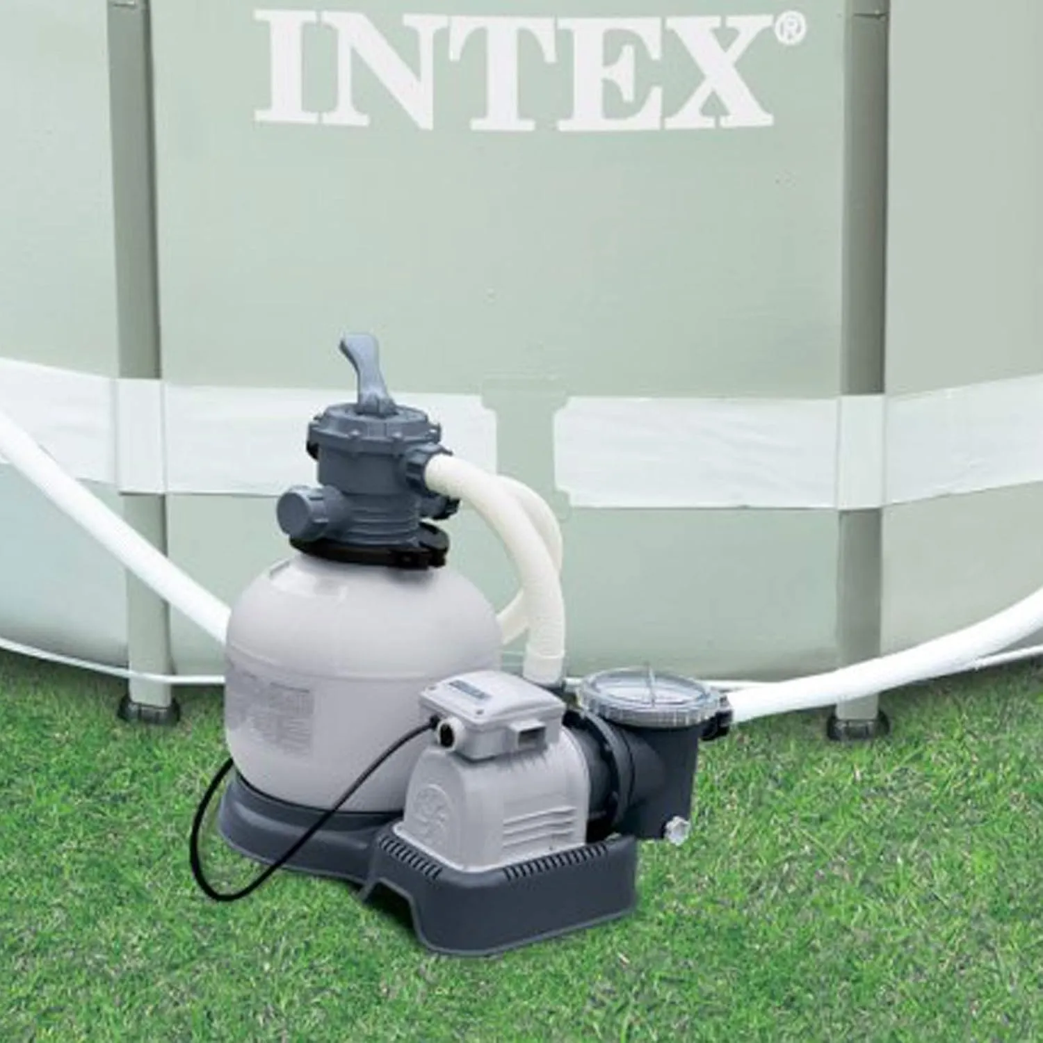 Intex Krystal Clear Sand Filter Pump for Above Ground Pools, 2800 GPH Pump Flow Rate, 110-120V with GFCI