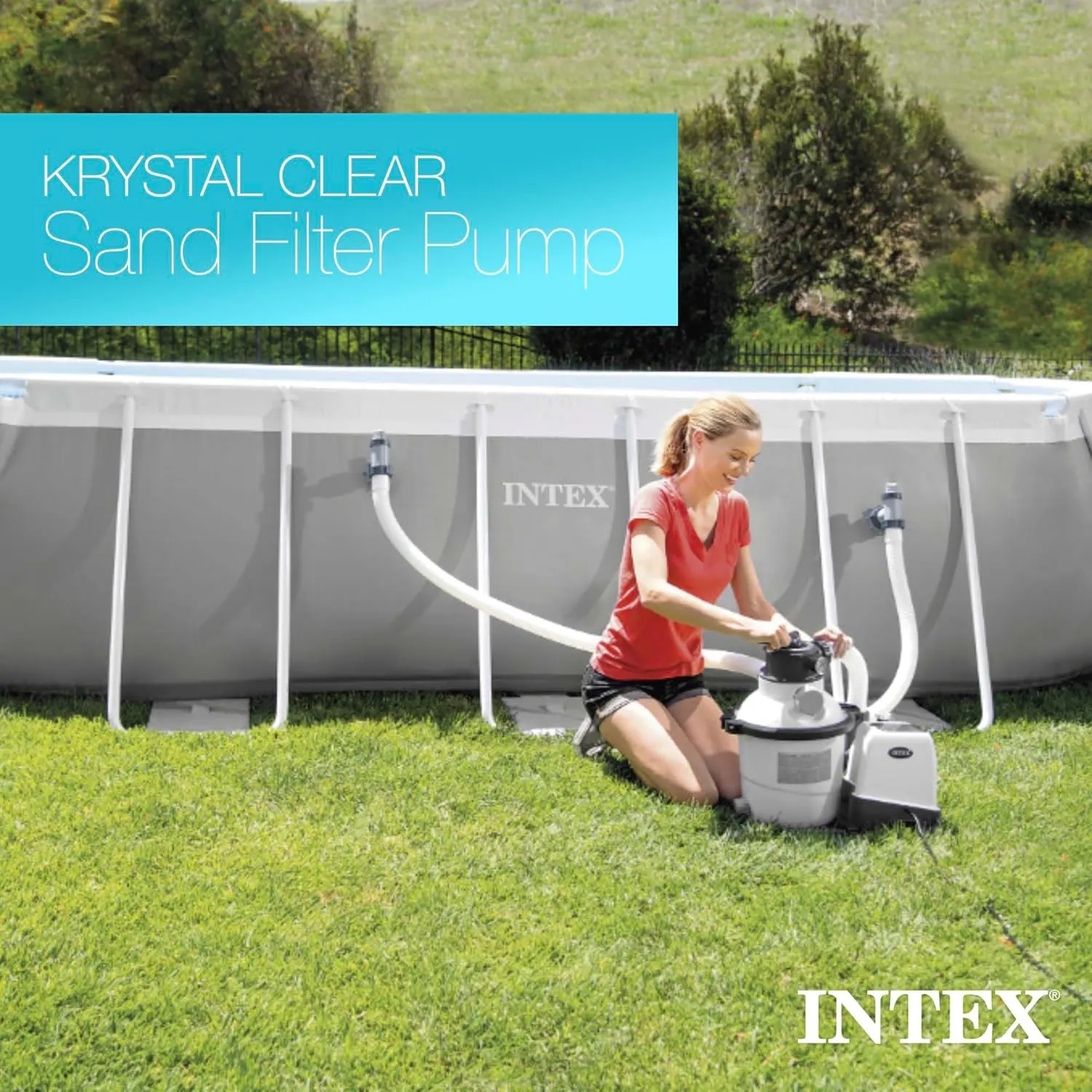 Intex SX2800 Krystal Clear Sand Filter Pump: 2800 GPH Pump Flow Rate – Improved Circulation and Filtration – Easy Installation – Improved Water Clarity – Easy-to-Clean