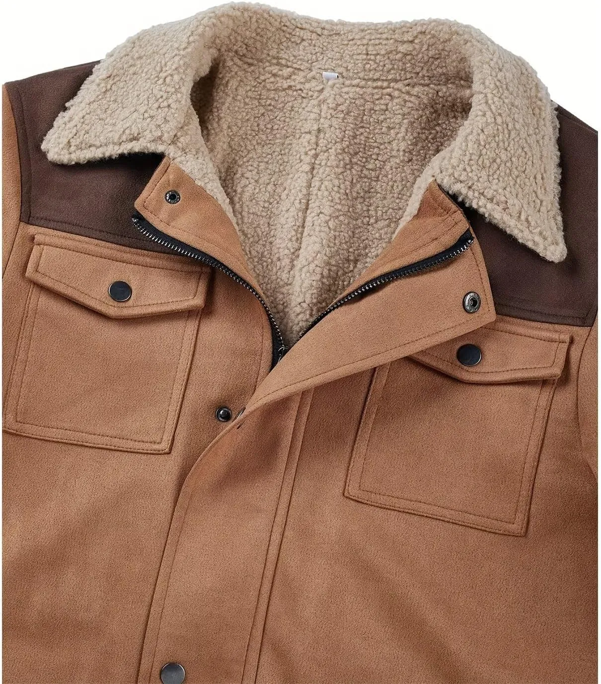 INVACHI Men's Western Jacket Vintage Suede Jacket for Men Cowboy Coats for Men