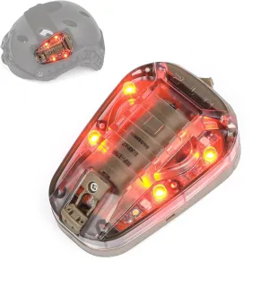 IR Strobe Tactical Helmet Light, Military Identification With Optional 4 Modes, Survival Signal for Outdoor Sports (Brown Base-Red Light)